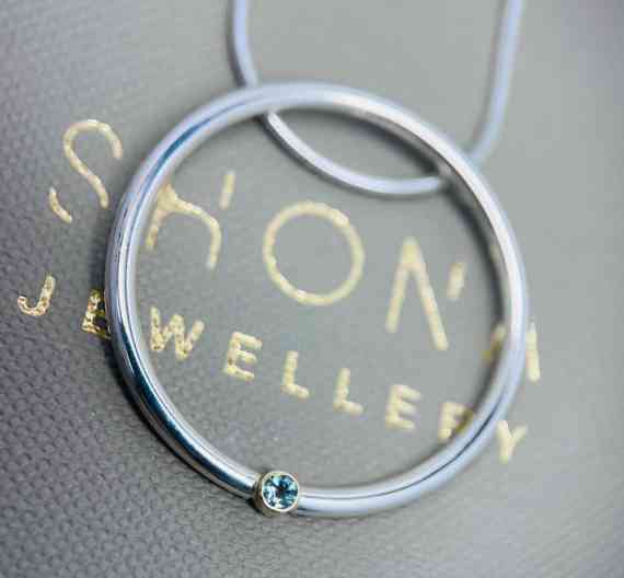 Aquamarine Circle Necklace