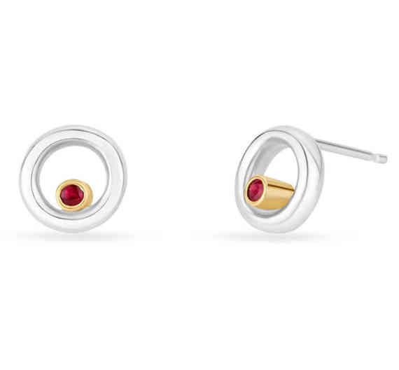 Circle Ruby Earrings