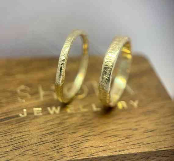 Gold Molten Rings Group Slim Gold Molten Rings Group Slim
