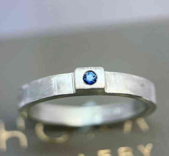 Sapphire Square Set Ring