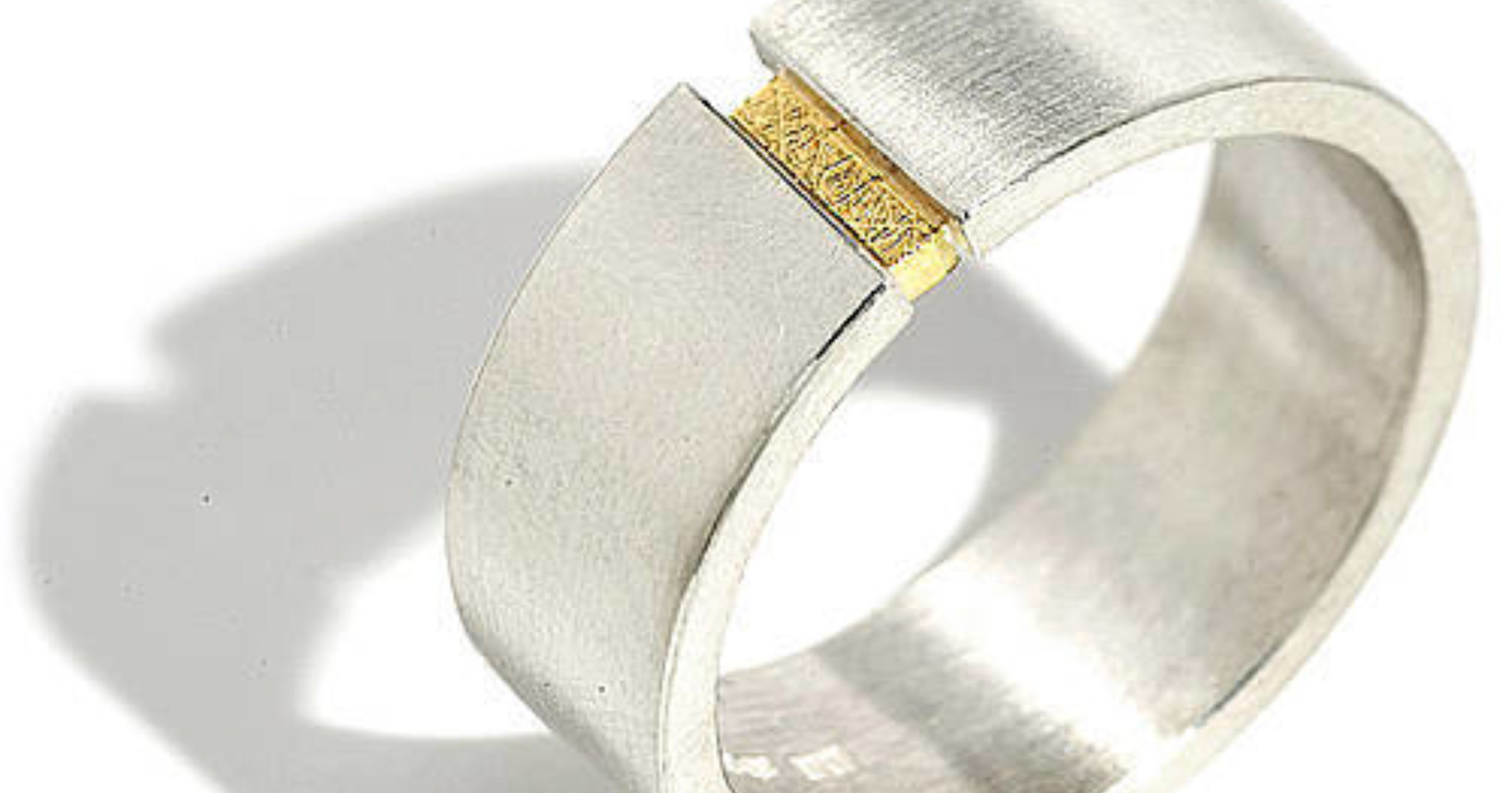 Gold Insert Wide Band Ring | Shona, Glasgow Jewellery Designer