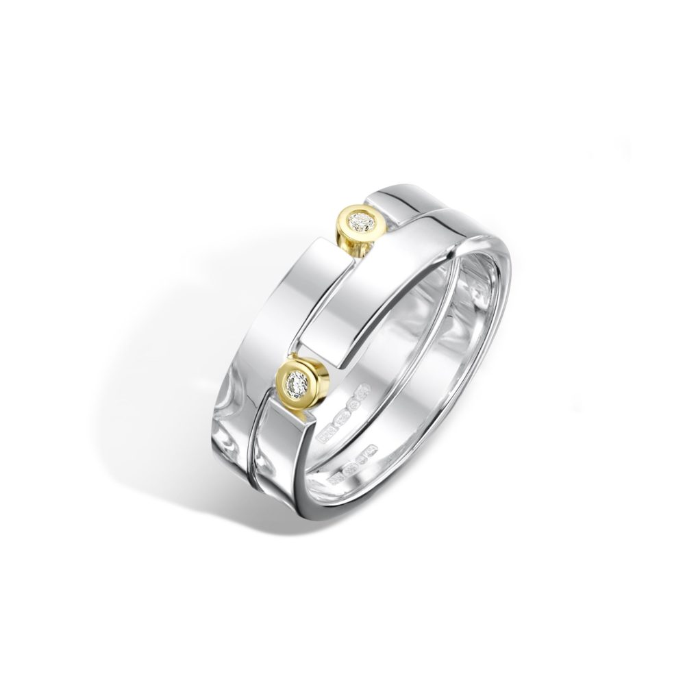 Double Puzzle Ring Polished