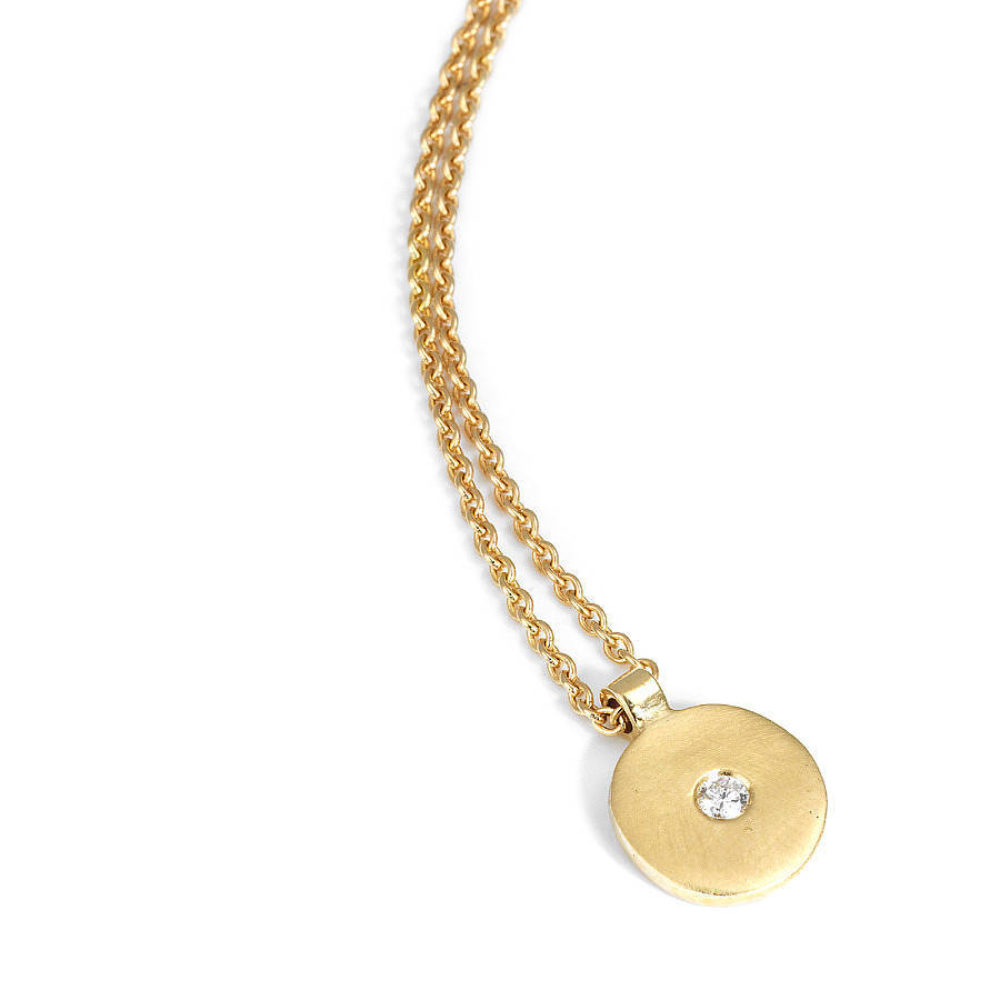 Small gold hot sale disc necklace