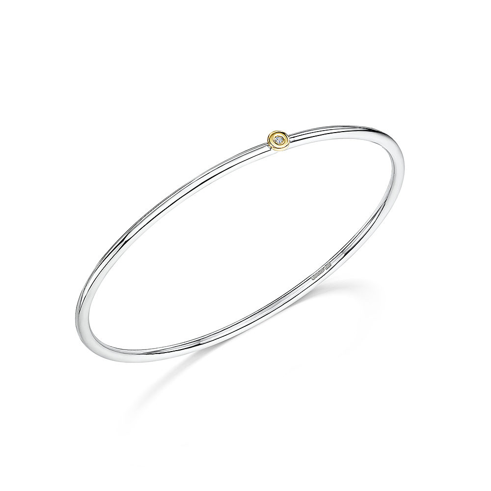 Diamond Stacking Bangle Polished