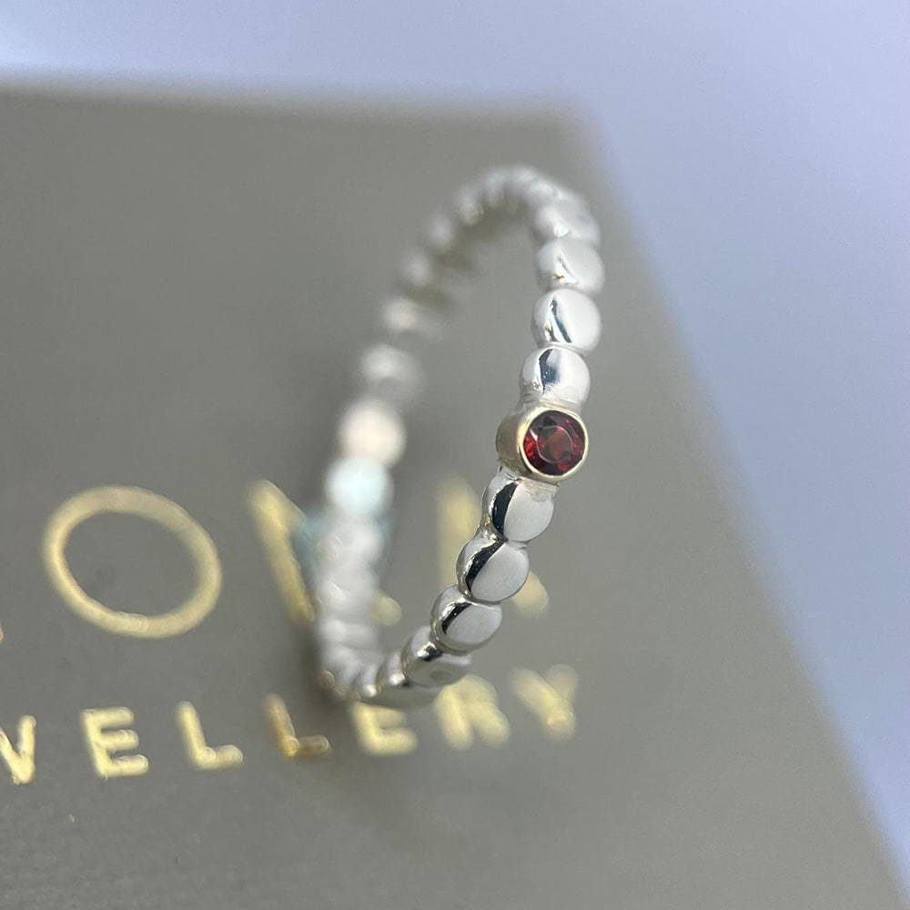 Dotted Garnet Ring