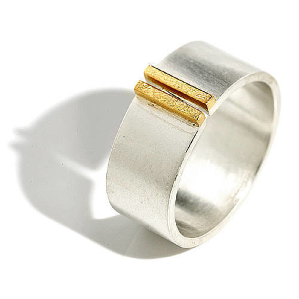 Double Bar Wide band Ring | Shona, Glasgow Jewellery Designer