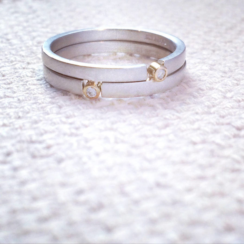 Double Slim Puzzle Ring Supporting