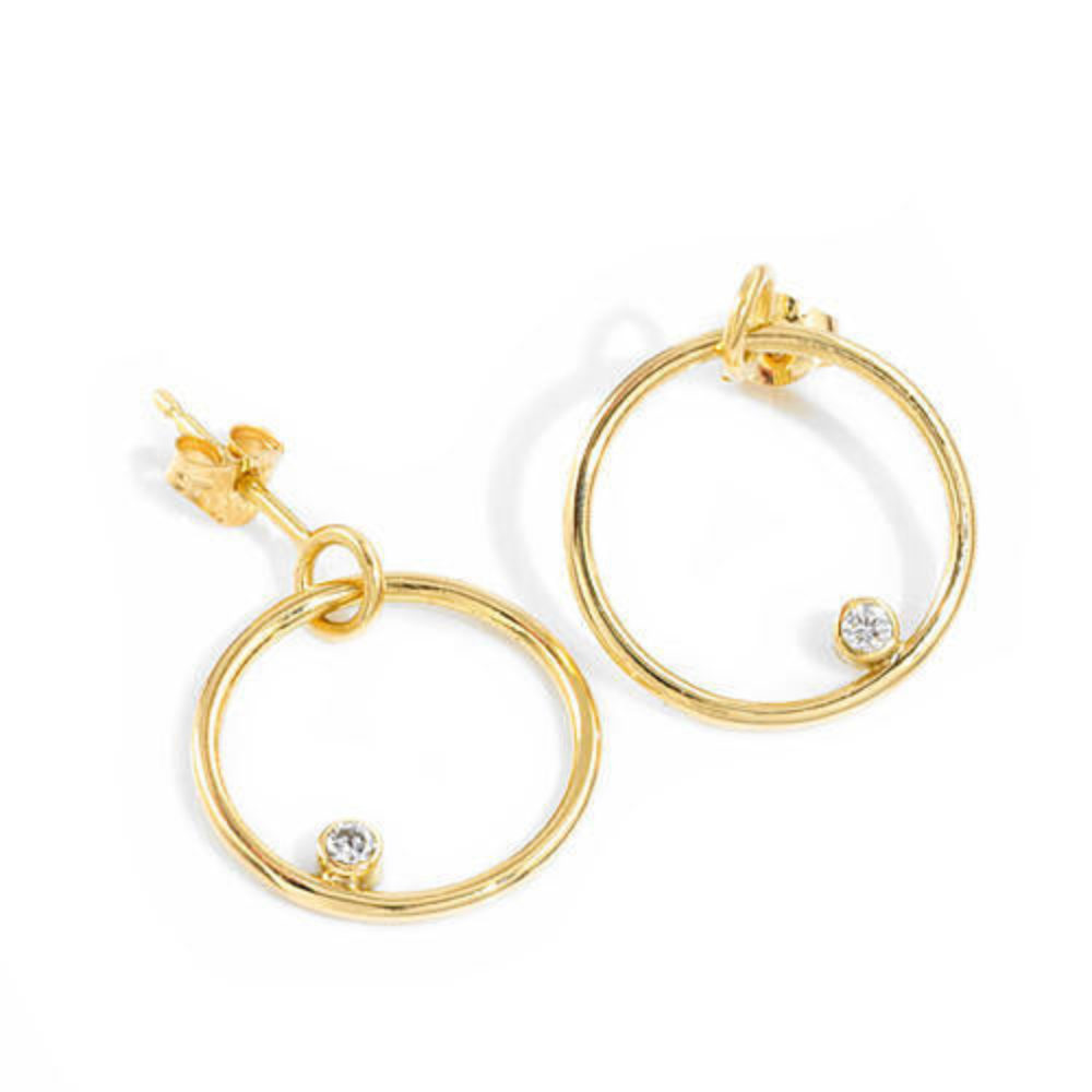 Gold Hoop Diamond Earrings