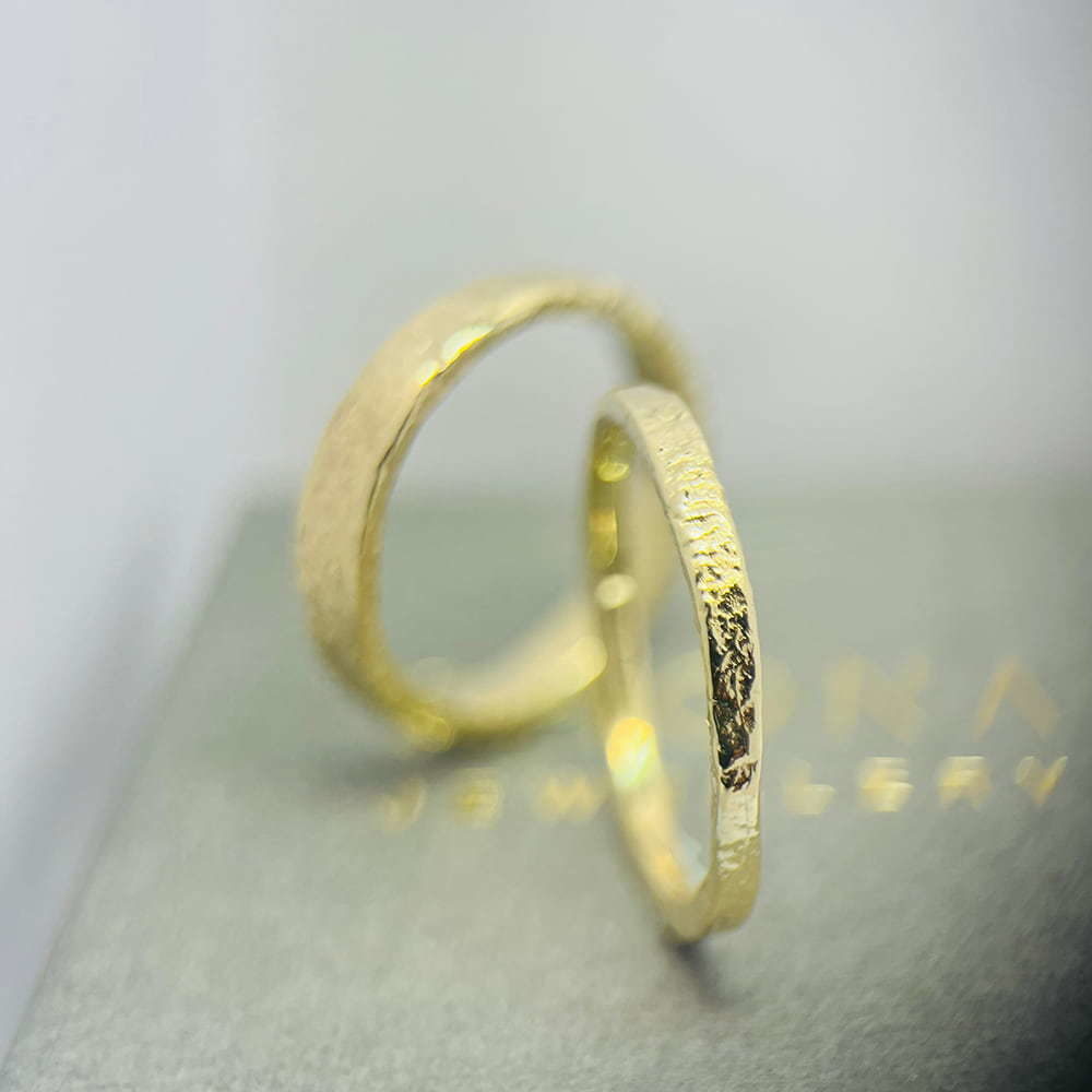 Gold Molten Rings Group Slim02 Gold Molten Rings Group Slim02