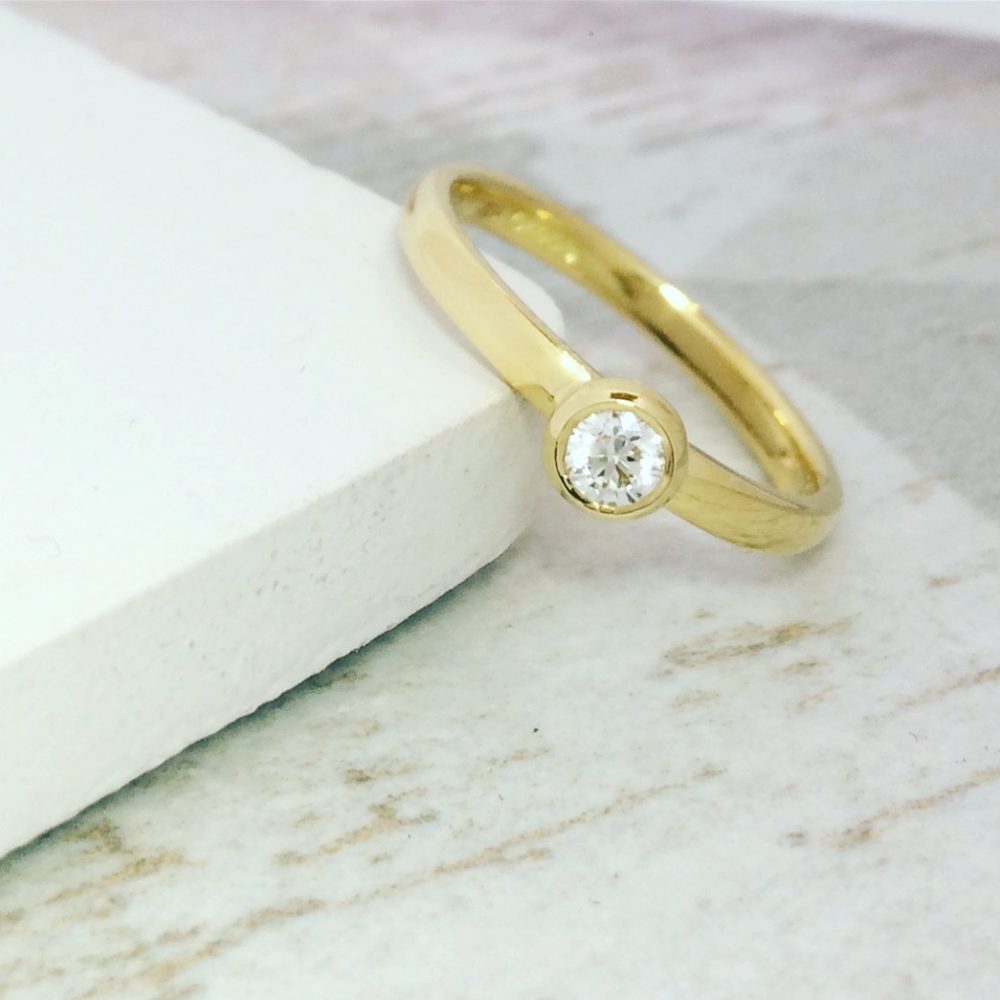 Gold Parallel Engagement Ring