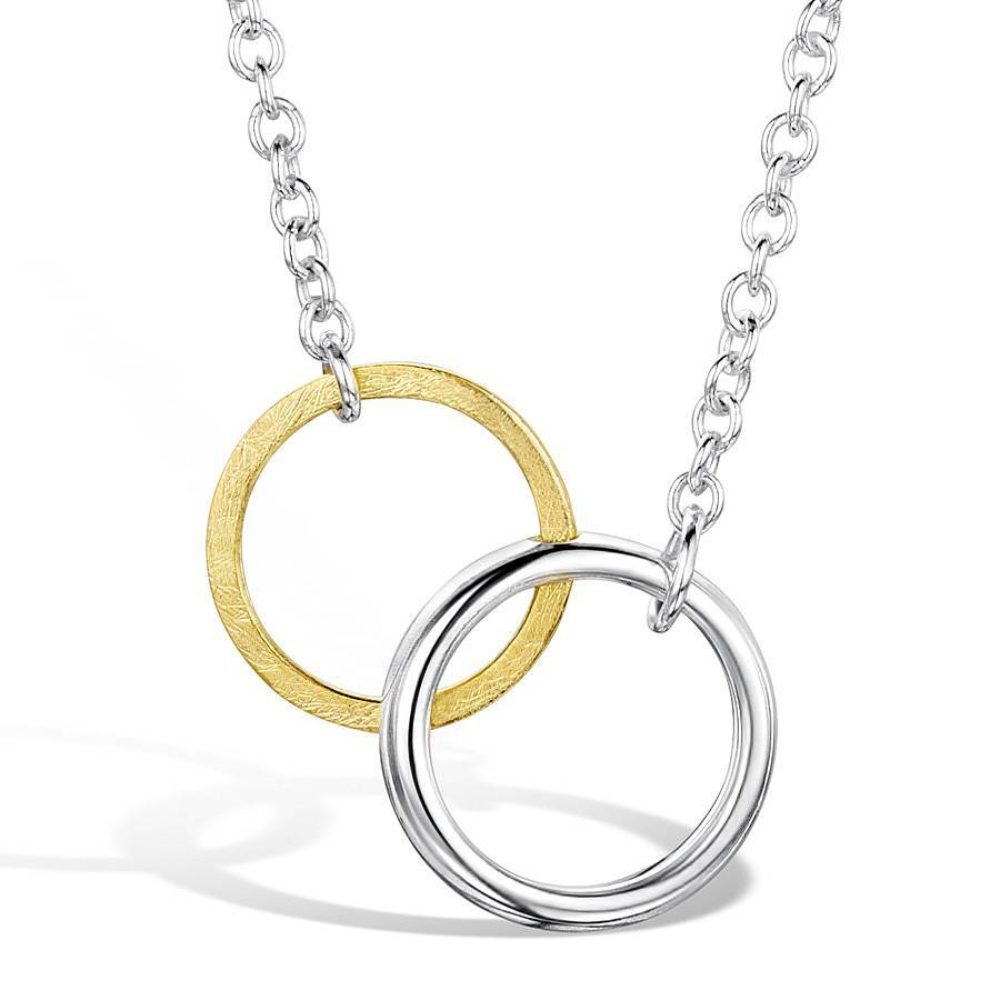 Interlocking Twin Circle Pendant Close