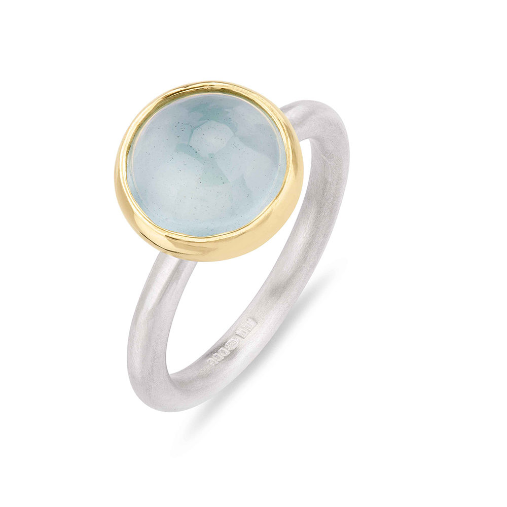 Round Aquamarine Ring