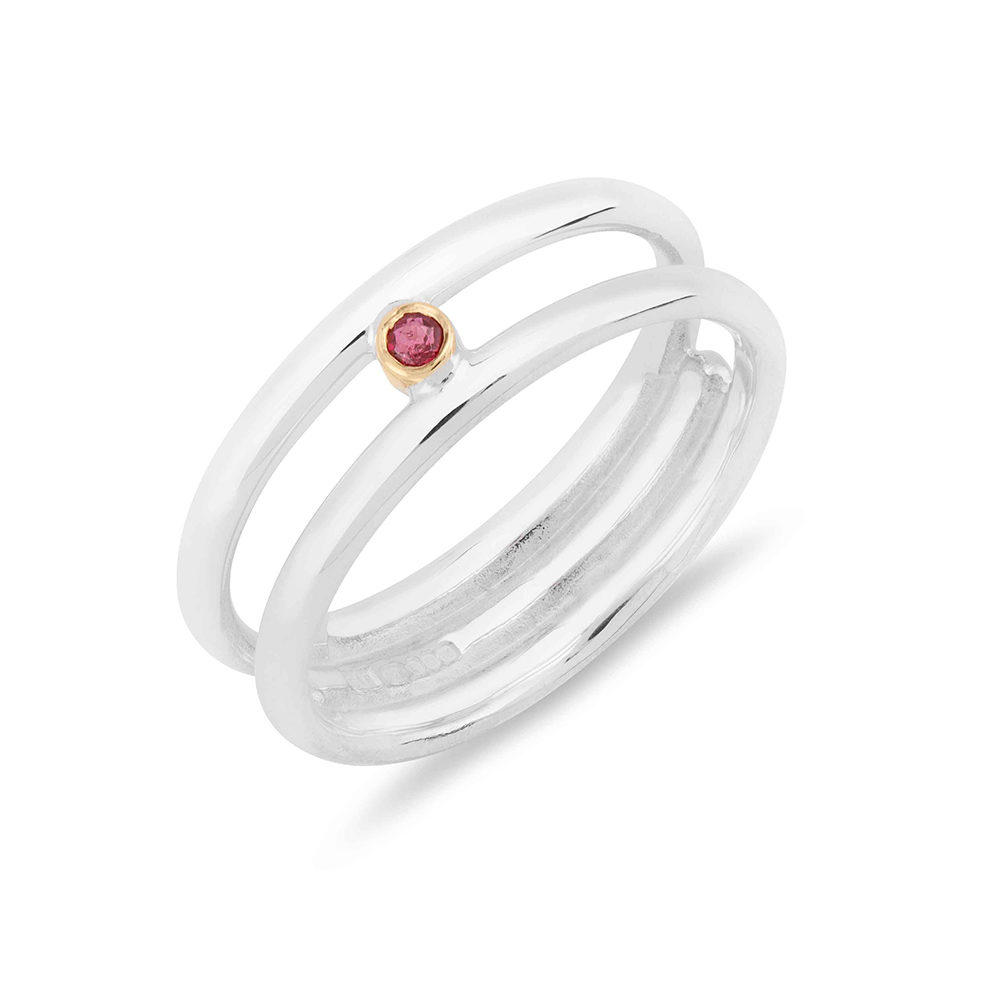 Ruby Slim Double Band Ring