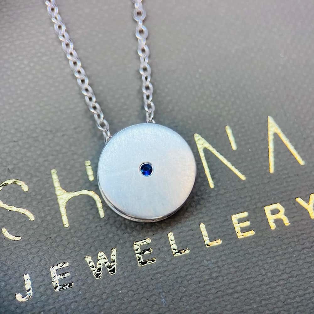 Sapphire Circle Necklace