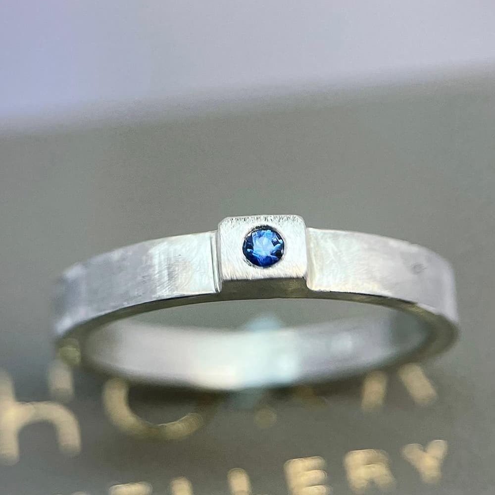 Sapphire Square Set Ring