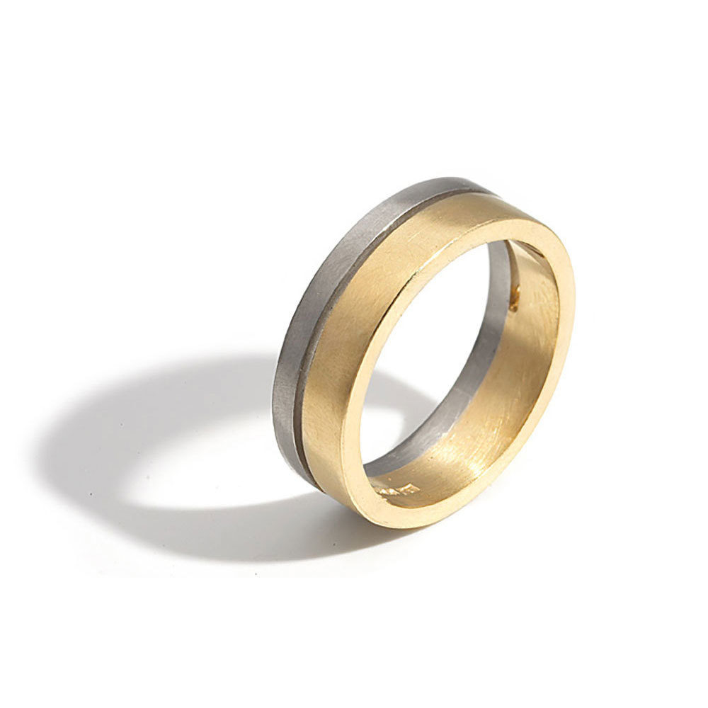 Mens two tone wedding on sale ring